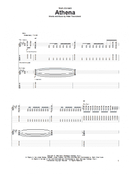 page one of Athena (Guitar Tab)