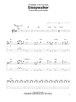 page one of Sleepwalker (Bass Guitar Tab)