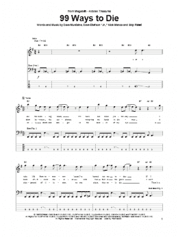 page one of 99 Ways To Die (Bass Guitar Tab)