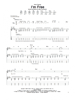 page one of I'm Free (Guitar Tab)