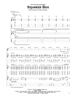 page one of Squeeze Box (Guitar Tab)