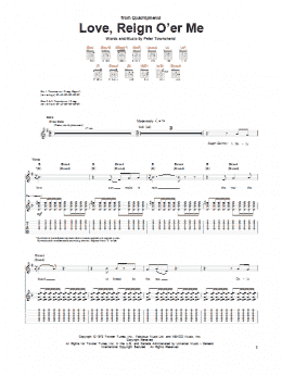 page one of Love, Reign O'er Me (Guitar Tab)