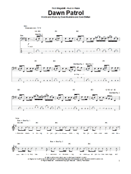 page one of Dawn Patrol (Bass Guitar Tab)