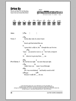 page one of Drive By (Guitar Chords/Lyrics)
