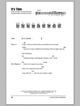 page one of It's Time (Guitar Chords/Lyrics)