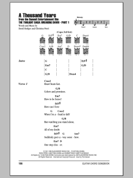 page one of A Thousand Years (Guitar Chords/Lyrics)