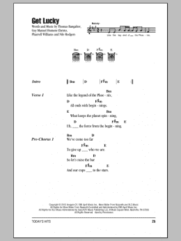 page one of Get Lucky (Guitar Chords/Lyrics)