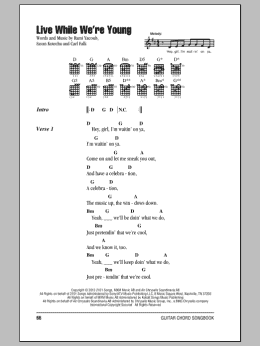 page one of Live While We're Young (Guitar Chords/Lyrics)