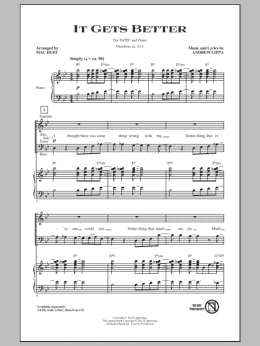 page one of It Gets Better (SATB Choir)
