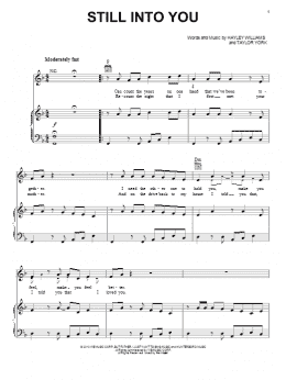 page one of Still Into You (Piano, Vocal & Guitar Chords (Right-Hand Melody))