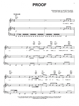 page one of Proof (Piano, Vocal & Guitar Chords (Right-Hand Melody))