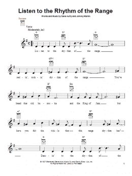 page one of Listen To The Rhythm Of The Range (Ukulele)