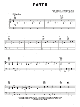 page one of Part II (Piano, Vocal & Guitar Chords (Right-Hand Melody))