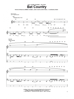 page one of Bat Country (Bass Guitar Tab)