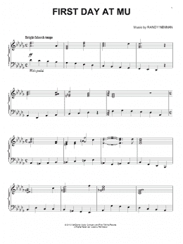 page one of First Day At MU (from Monsters University) (Piano Solo)