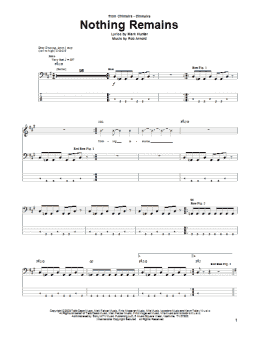 page one of Nothing Remains (Bass Guitar Tab)