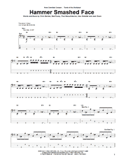 page one of Hammer Smashed Face (Bass Guitar Tab)