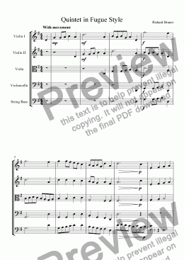 page one of Quintet in Fugue Style