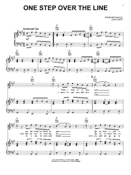 page one of One Step Over The Line (Piano, Vocal & Guitar Chords (Right-Hand Melody))