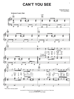 page one of Can't You See (Piano, Vocal & Guitar Chords (Right-Hand Melody))