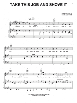 page one of Take This Job And Shove It (Piano, Vocal & Guitar Chords (Right-Hand Melody))
