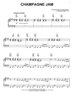 page one of Champagne Jam (Piano, Vocal & Guitar Chords (Right-Hand Melody))