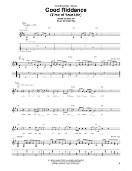 page one of Good Riddance (Time Of Your Life) (Guitar Tab)
