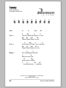 page one of Tammy (Ukulele Chords/Lyrics)