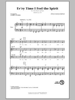 page one of Every Time I Feel The Spirit (3-Part Mixed Choir)