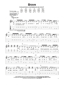 page one of Brave (Easy Guitar Tab)