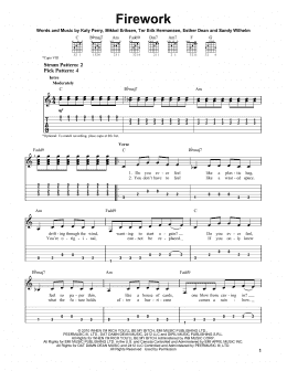 page one of Firework (Easy Guitar Tab)