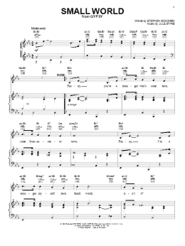 page one of Small World (Piano, Vocal & Guitar Chords (Right-Hand Melody))