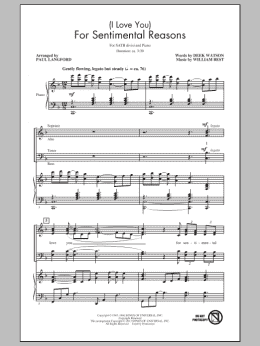 page one of (I Love You) For Sentimental Reasons (SATB Choir)
