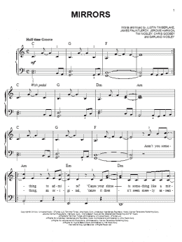 page one of Mirrors (Easy Piano)