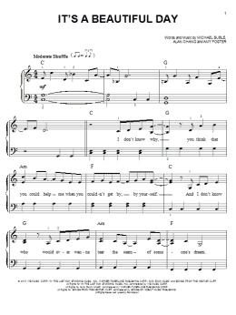 page one of It's A Beautiful Day (Easy Piano)