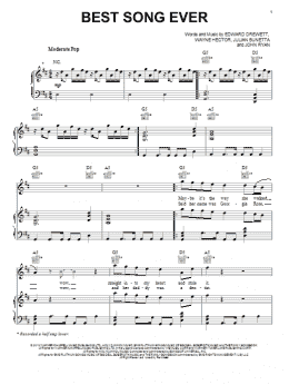 page one of Best Song Ever (Piano, Vocal & Guitar Chords (Right-Hand Melody))