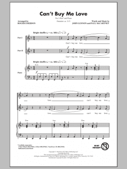 page one of Can't Buy Me Love (2-Part Choir)
