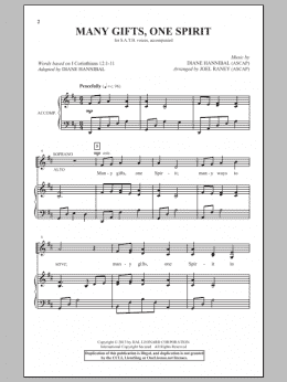 page one of Many Gifts, One Spirit (SATB Choir)