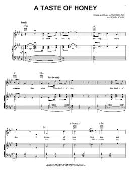 page one of A Taste Of Honey (Piano, Vocal & Guitar Chords (Right-Hand Melody))
