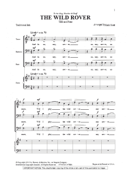 page one of The Wild Rover (TBB Choir)