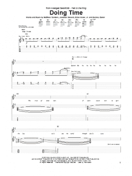 page one of Doing Time (Guitar Tab)
