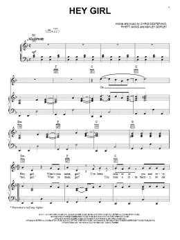 page one of Hey Girl (Piano, Vocal & Guitar Chords (Right-Hand Melody))