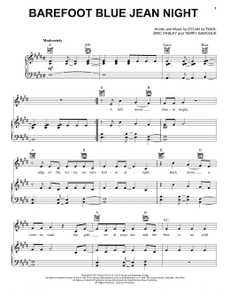 page one of Barefoot Blue Jean Night (Piano, Vocal & Guitar Chords (Right-Hand Melody))