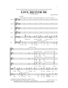 page one of Love Deliver Me (SATB Choir)