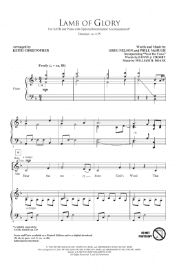 page one of Lamb Of Glory (SATB Choir)