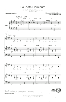 page one of Laudate Dominum (2-Part Choir)
