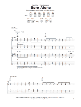 page one of Born Alone (Guitar Tab)