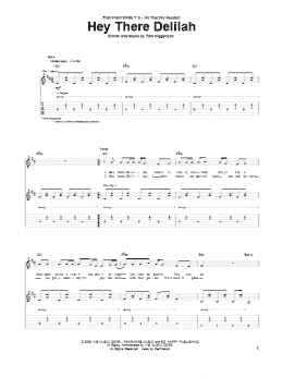 page one of Hey There Delilah (Guitar Tab)