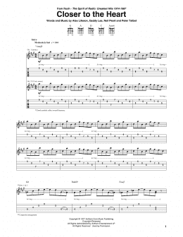 page one of Closer To The Heart (Guitar Tab)