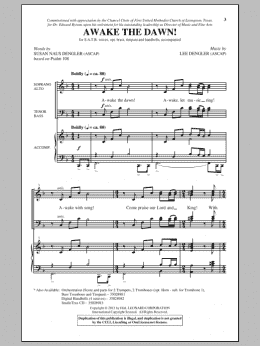 page one of Awake The Dawn! (SATB Choir)